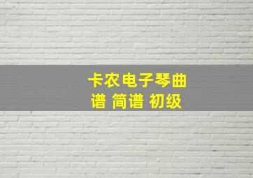 卡农电子琴曲谱 简谱 初级